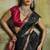 black weaving faux tussar silk blend saree