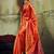orange weaving faux tussar silk blend saree