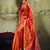 orange weaving faux tussar silk blend saree