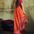 orange weaving faux tussar silk blend saree