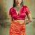 orange weaving faux tussar silk blend saree