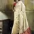 cream weaving faux tussar silk blend saree