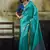 aqua blue weaving faux tussar silk blend saree