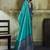 aqua blue weaving faux tussar silk blend saree