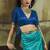 aqua blue weaving faux tussar silk blend saree