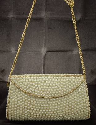 Pearl brass metal clutch 1