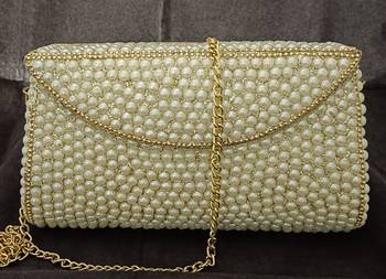 Pearl brass metal clutch 3
