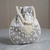 Luxury grey pearl embroidered potli bag with beaded handle – bridal & festive clutch