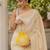 Luxury yellow pearl embroidered potli bag with beaded handle – bridal & festive clutch