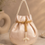 Elegant beige embroidered potli bag with beaded handle