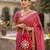 Elegant red pearl embroidered potli bag with beaded handle