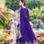 Purple chinon stitched gown with embroidery with digital print dupatta full sleeve embroidered
