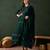 Green faux georgette stitched gown with lace dupatta full sleeve embroidered