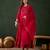 Pink faux georgette stitched gown with lace dupatta full sleeve embroidered