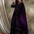 Purple faux georgette stitched gown with lace dupatta full sleeve embroidered
