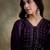 Purple faux georgette stitched gown with lace dupatta full sleeve embroidered