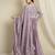 Purple chinon stitched gown with embroidered dupatta full sleeve embroidered