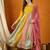 Yellow faux georgette stitched gown with lace dupatta full sleeve embroidered