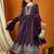 Purple faux georgette stitched gown with lace dupatta full sleeve embroidered