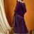 Purple faux georgette stitched gown with lace dupatta full sleeve embroidered