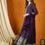 Purple faux georgette stitched gown with lace dupatta full sleeve embroidered