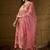 Pink tp silk stitched gown with embroidered dupatta full sleeve embroidered