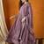 Purple chinon stitched gown with embroidered dupatta full sleeve embroidered