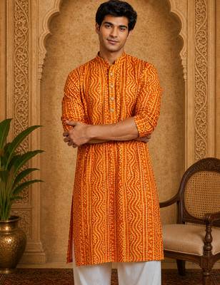 Multi shades men's mustrad rayon kurta full sleeve 1