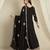 Black chinon stitched gown with embroidered dupatta full sleeve embroidered