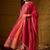 Pink chinon stitched gown with embroidered dupatta 3/4 sleeve embroidered