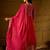 Pink chinon stitched gown with embroidered dupatta 3/4 sleeve embroidered