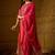 Pink chinon stitched gown with embroidered dupatta 3/4 sleeve embroidered