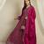 Maroon chinon stitched gown with embroidered dupatta full sleeve embroidered