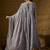 Grey faux georgette stitched gown with lace dupatta full sleeve embroidered