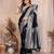 black banarasi silk jacquard saree for women