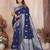 navy blue banarasi silk jacquard saree for women