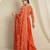 Orange chinon stitched gown with embroidered dupatta full sleeve embroidered