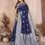 navy blue banarasi silk jacquard saree for women