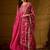 Pink chinon stitched gown with embroidered dupatta full sleeve embroidered
