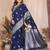 navy blue banarasi silk jacquard saree for women