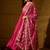Pink chinon stitched gown with embroidered dupatta full sleeve embroidered