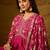 Pink chinon stitched gown with embroidered dupatta full sleeve embroidered