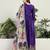 Purple chinon stitched gown with embroidery with digital print dupatta full sleeve embroidered