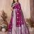 purple banarasi silk jacquard saree for women