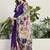 Purple chinon stitched gown with embroidery with digital print dupatta full sleeve embroidered