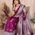 purple banarasi silk jacquard saree for women