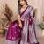 purple banarasi silk jacquard saree for women