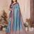 blue banarasi silk jacquard saree for women