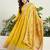 Yellow chinon stitched gown with embroidery with digital print dupatta full sleeve embroidered