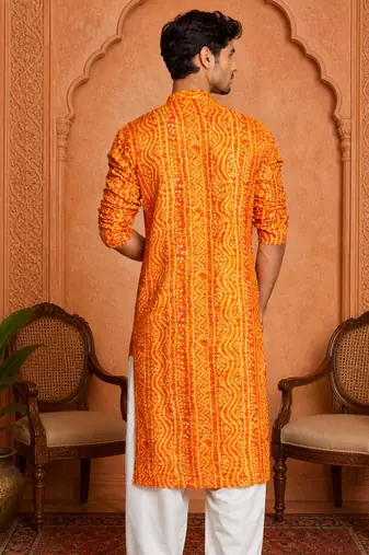 Multi shades men's mustrad rayon kurta full sleeve